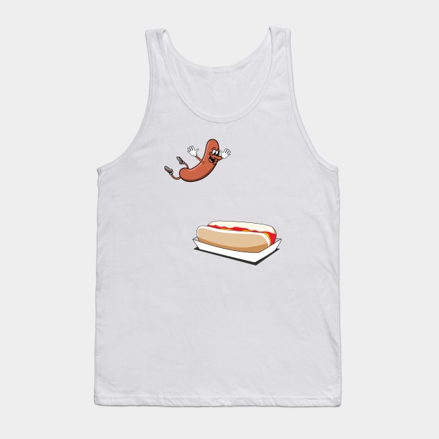 hot dog diving into a bun, hotdog Tank Top by Hetsters Designs